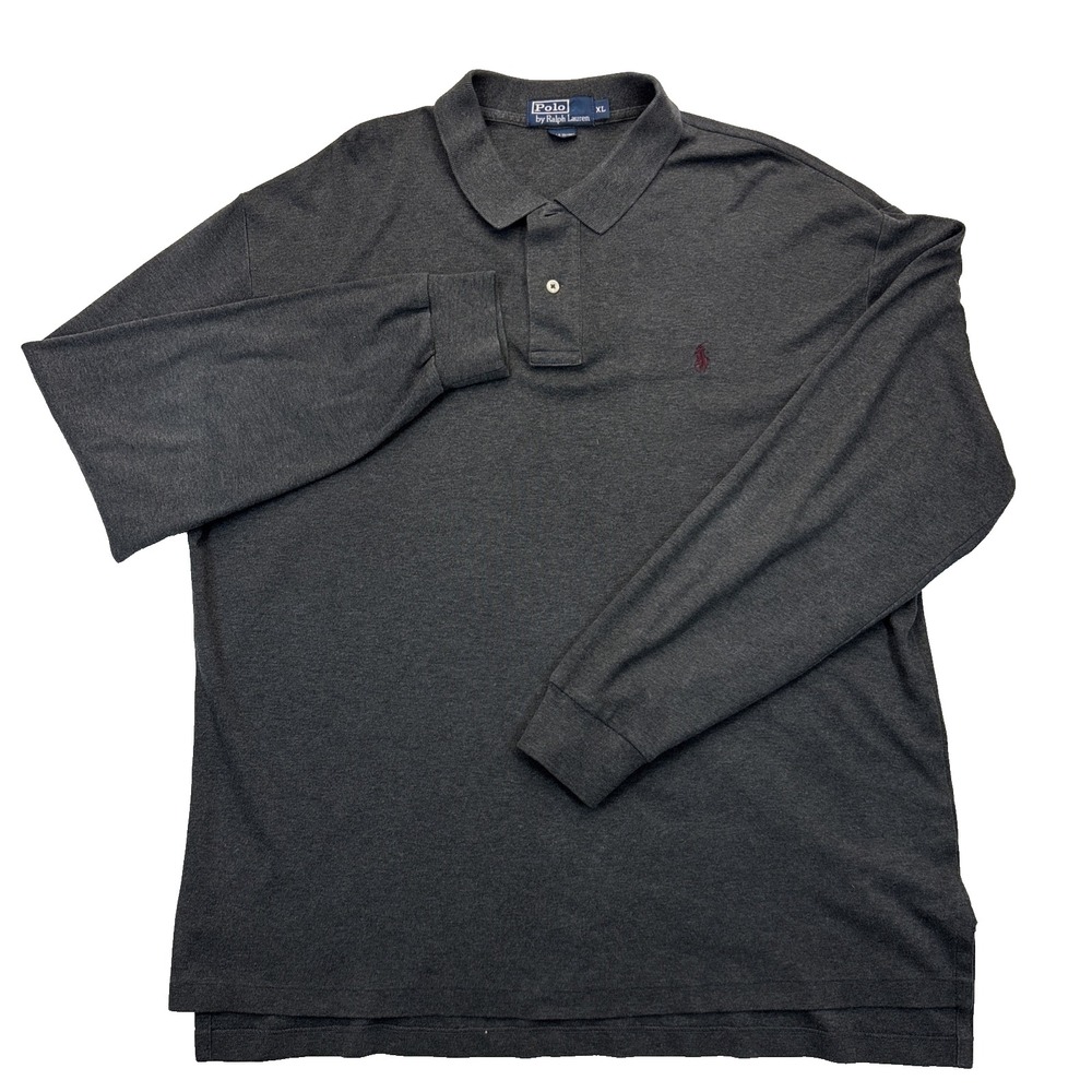 Polo Ralph Lauren Long Sleeve Polo Mens XL Charcoal Preppy Classic Fit